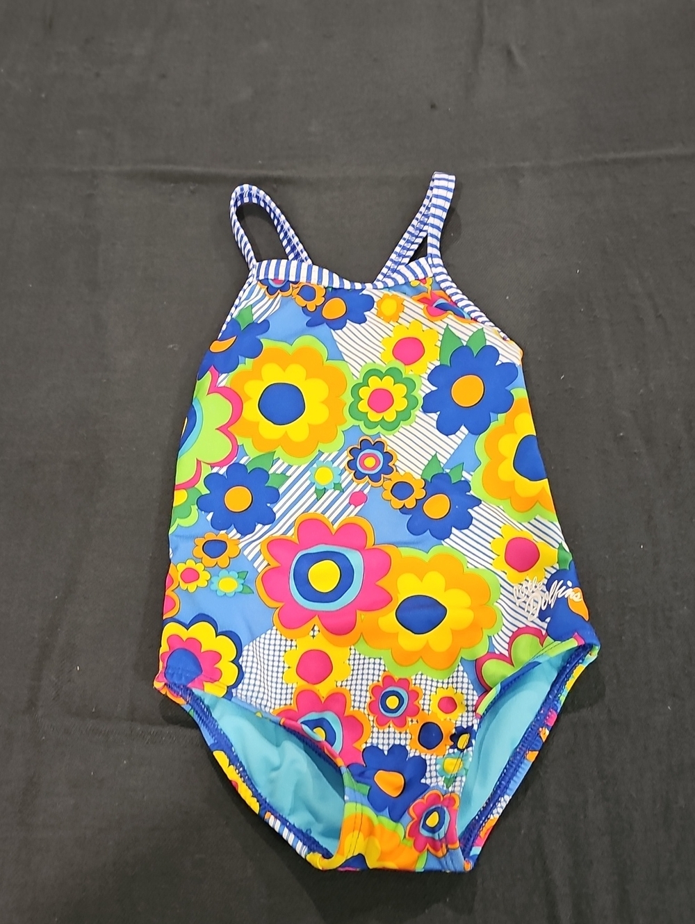 Dolfin Girls One-Piece Swimsuit - Blue, Yellow, Pink, Green Size 5